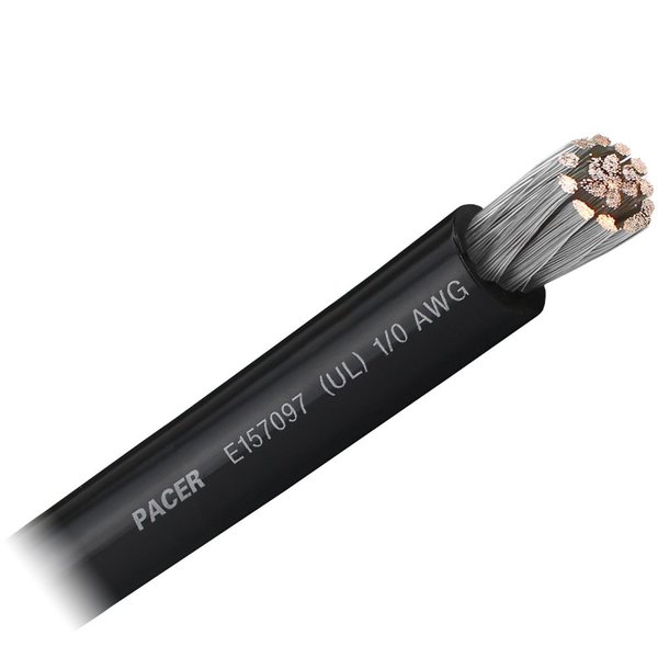 Pacer Group Pacer Black 1/0 AWG Battery Cable, Sold By The Foot WUL1/0BK-FT